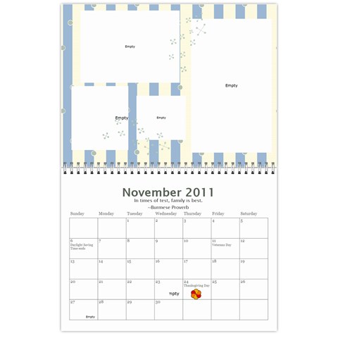 Bell Family Calendar 2011 By Emily Nov 2011