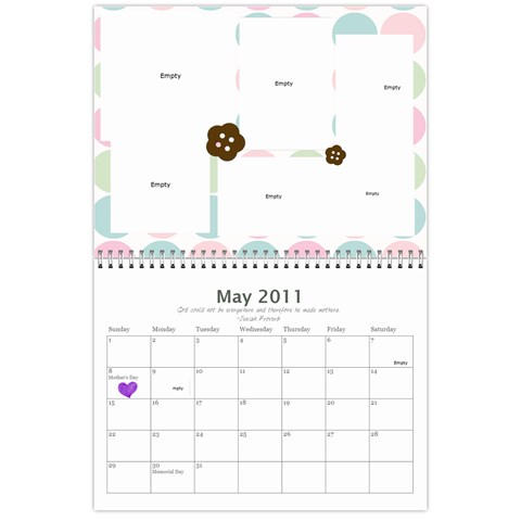 Bell Family Calendar 2011 By Emily May 2011