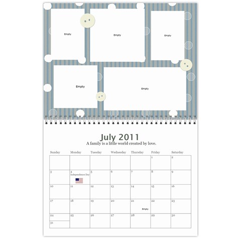 Bell Family Calendar 2011 By Emily Jul 2011