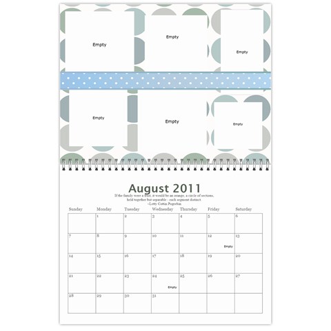 Bell Family Calendar 2011 By Emily Aug 2011