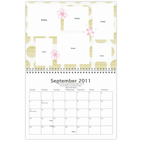 Bell Family Calendar 2011 By Emily Sep 2011