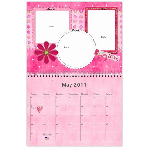 Family Calendar For Grandfather By Angela May 2011