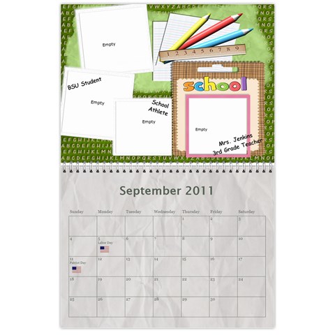 Family Calendar For Grandfather By Angela Sep 2011