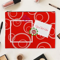 Red Swirls Custom Cosmetic Bag XL - Cosmetic Bag (XL)