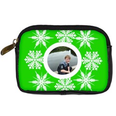 Key lime funky snowflake camera case - Digital Camera Leather Case Key lime funky snowflake camera case - Digital Camera Leather Case