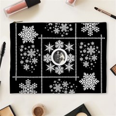 Winter wedding snowflake cosmetic bag extra large - Cosmetic Bag (XL)
