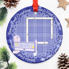 Boy Blessing Baby s first Christmas Ornament - Round Ornament (Two Sides) Boy Blessing Baby s first Christmas Ornament - Round Ornament (Two Sides)