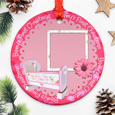 Girl Blessing Baby s First Christmas Ornament By Lisa Minor Front
