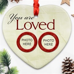 Merry and Bright You are Loved Heart Ornament - Ornament (Heart) Merry and Bright You are Loved Heart Ornament - Ornament (Heart)