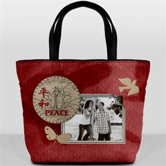 Peace & Faith Red Bucket Bag
