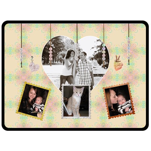 Pastel Love Family Xl Fleece Blanket By Lil 80 x60  Blanket Front