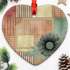 Quilted Heart Ornament 1 - Heart Ornament (Two Sides) Quilted Heart Ornament 1 - Heart Ornament (Two Sides)