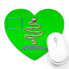 Merry Christmas green - Heart Mousepad