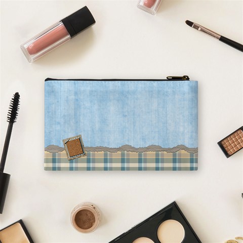 Boys Like Blue Small Cosmetic Bag By Lisa Minor Back