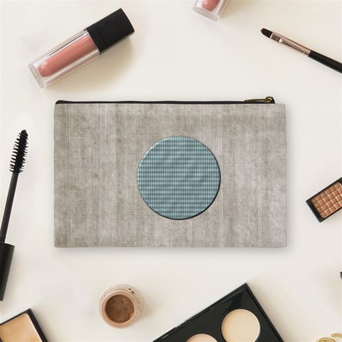 Boys Like Blue Medium Cosmetic Bag By Lisa Minor Back