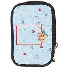 with Love blue - Compact Camera Leather Case with Love blue - Compact Camera Leather Case