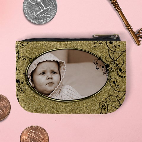 Golden Oval Mini Coin Purse By Catvinnat Back