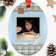 Boys Like Blue Oval 1 Sided Ornament 1