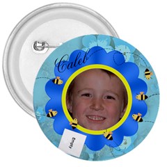 Bees and Flower Blue - 3  Button