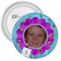 Bees and Flower Fuschia and Blue - 3  Button