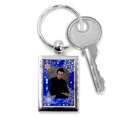 Blue Light W/snowflakes Keychain