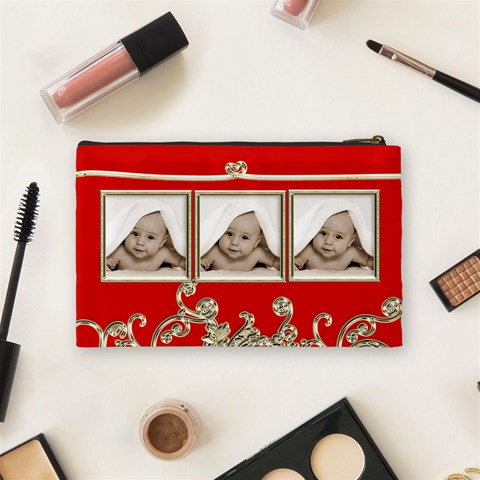 Triple Trouble Liquid Gold Cosmetic Bag Medium By Catvinnat Back