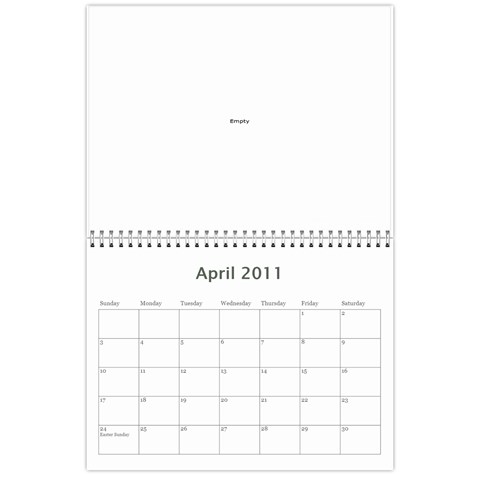 12 Month Holiday Calendar By Kenny Porras Apr 2011