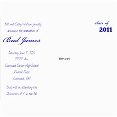 Bud Watson Graduation Announcements - 5  x 7  Photo Cards