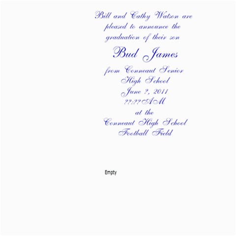 Bud Watson Graduation Announcements By Lindsey Hayes 7 x5  Photo Card - 7
