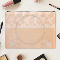 Peach Florals Custom Cosmetic Bag XL - Cosmetic Bag (XL) Peach Florals Custom Cosmetic Bag XL - Cosmetic Bag (XL)
