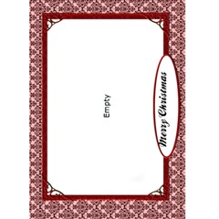 Christmas Card Red Damask 5x7 - Greeting Card 5  x 7 
