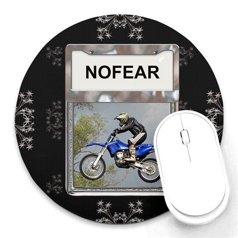 No Fear Round Mousepad By Lil Front