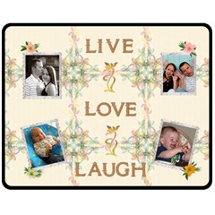 Live, Love, Laugh Floral Medium Fleece Blanket - 60  x 50  Fleece Blanket (Medium)