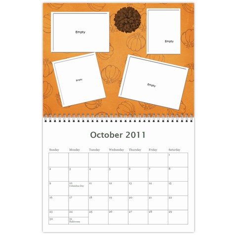 Tootie s Calendar 2011 By Colton Oct 2011