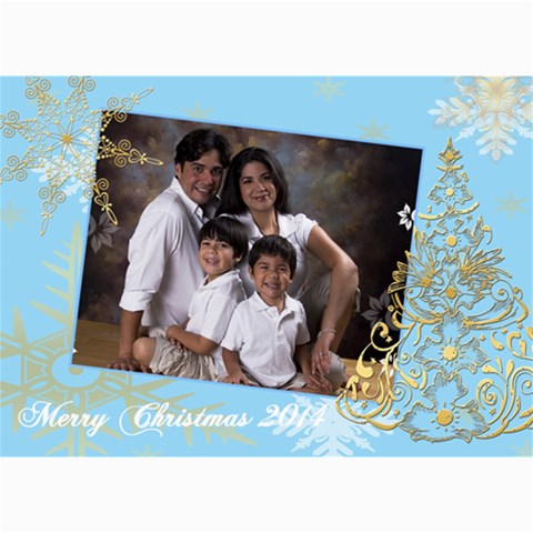 Gold Xmas Tree Xmas Greeting Cards By Ivelyn 7 x5  Photo Card - 3