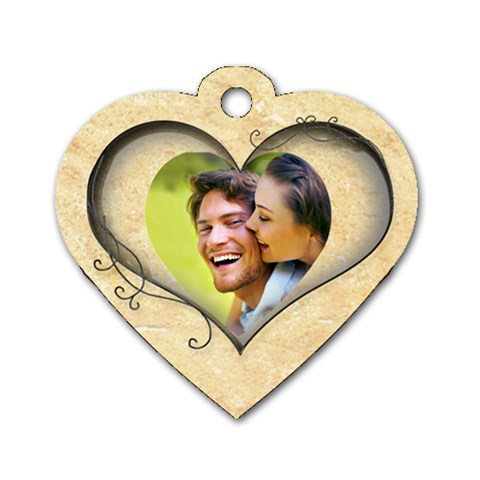 All Of My Heart Creme & Black Dogtag 2 Sides By Catvinnat Front