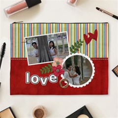 XL Cosmetic Case- Stripes-Love - Cosmetic Bag (XL)