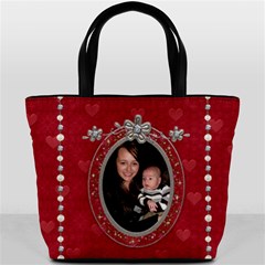 Pretty Red & Chrome Bucket Bag