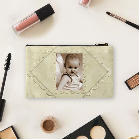 Damask Marble Snall Cosmetic Bag By Catvinnat Back