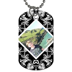 Art Nouveau offset diamond dog tag - Dog Tag (Two Sides) Art Nouveau offset diamond dog tag - Dog Tag (Two Sides)