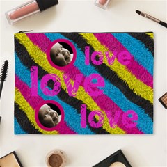 love love love funky fur extra large cosmetic bag - Cosmetic Bag (XL)