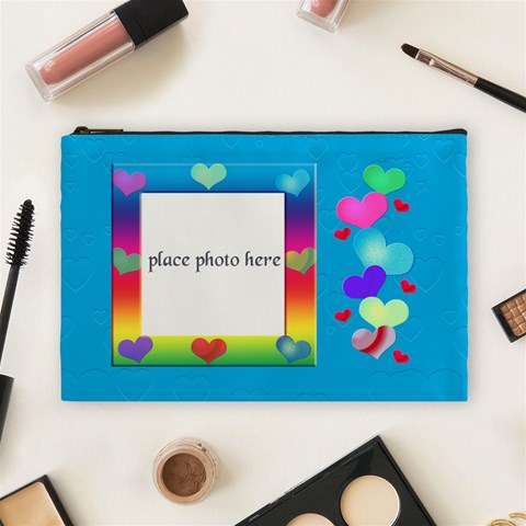 All About Love Cosmetic Bag Lg By Kdesigns Front
