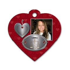 Libra Zodiac Heart Dog Tag