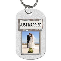 Just Married Dog Tag - Dog Tag (One Side) Just Married Dog Tag - Dog Tag (One Side)