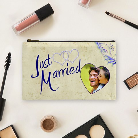 Just Married Medium Cosmetic Bag By Catvinnat Front