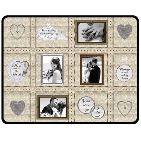 Wedding Memories Medium Fleece Blanket By Lil 60 x50  Blanket Front