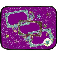 Family is Forever/glitter flowers-Mini Fleece Blanket  - 35 x27  Fleece Blanket (Mini)