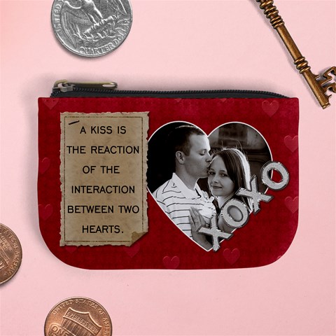 Kiss Mini Coin Purse By Lil Front