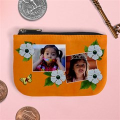 mini coin purse- white flowers mini coin purse- white flowers