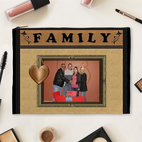 Family Framed Xl Cosmetic Bag By Lil Front